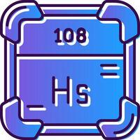 hassium helling gevulde icoon vector