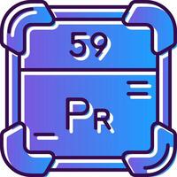 praseodymium helling gevulde icoon vector