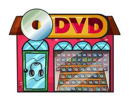 Een dvd-winkel vector