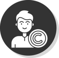 auteursrechten glyph grijs cirkel icoon vector