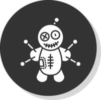 voodoo glyph grijs cirkel icoon vector