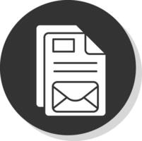 e-mail glyph grijs cirkel icoon vector