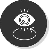 oog glyph grijs cirkel icoon vector
