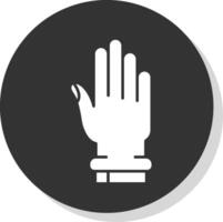 hand- glyph grijs cirkel icoon vector