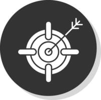 doelwit glyph grijs cirkel icoon vector