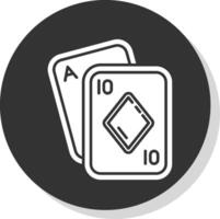 poker glyph grijs cirkel icoon vector