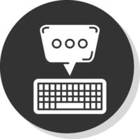 toetsenbord glyph grijs cirkel icoon vector
