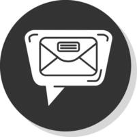 mail glyph grijs cirkel icoon vector