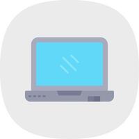 laptop vlak kromme icoon vector