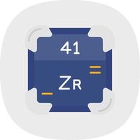 zirkonium vlak kromme icoon vector