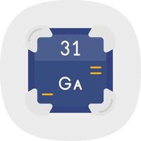 gallium vlak kromme icoon vector