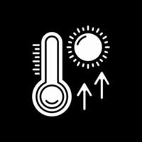 thermometer glyph omgekeerd pictogram vector