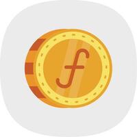 gulden vlak kromme icoon vector