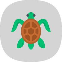 schildpad vlak kromme icoon vector