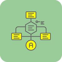 flowchart gevulde geel icoon vector