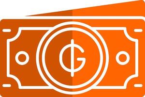 guarani glyph oranje cirkel icoon vector