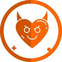 demon glyph oranje cirkel icoon vector