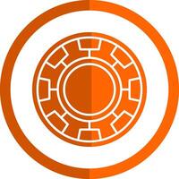 spaander glyph oranje cirkel icoon vector