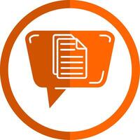 document glyph oranje cirkel icoon vector