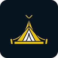 tent glyph twee kleuren icoon vector