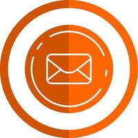 e-mail glyph oranje cirkel icoon vector