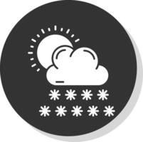 sneeuw glyph grijs cirkel icoon vector