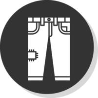 jeans glyph grijs cirkel icoon vector