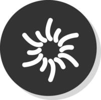 cycloon glyph grijs cirkel icoon vector