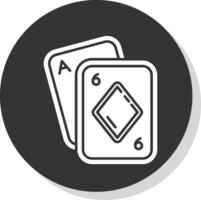 poker glyph grijs cirkel icoon vector