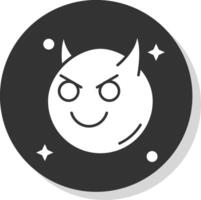 demon glyph grijs cirkel icoon vector