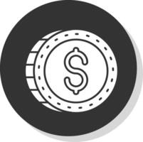 dollar glyph grijs cirkel icoon vector