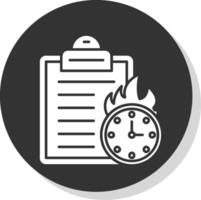 deadline glyph grijs cirkel icoon vector