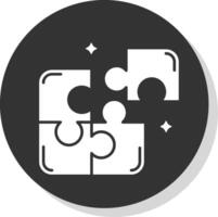 puzzel glyph grijs cirkel icoon vector