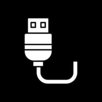 usb glyph omgekeerd pictogram vector