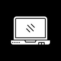 laptop glyph omgekeerd pictogram vector