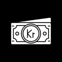 kroon glyph omgekeerd icoon vector