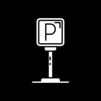 parkeren glyph omgekeerd pictogram vector