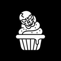 cupcake glyph omgekeerd pictogram vector