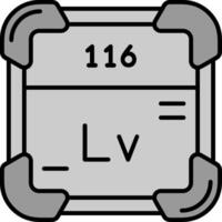 livermorium lijn gevulde grijswaarden icoon vector