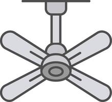 ventilator lijn gevulde grijswaarden icoon vector