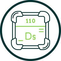 darmstadtium lijn cirkel icoon vector