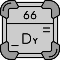 dysprosium lijn gevulde grijswaarden icoon vector