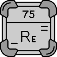 rhenium lijn gevulde grijswaarden icoon vector