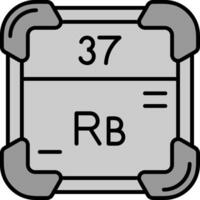 rubidium lijn gevulde grijswaarden icoon vector