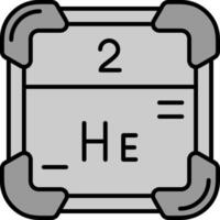 helium lijn gevulde grijswaarden icoon vector