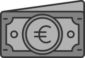 euro lijn gevulde grijswaarden icoon vector