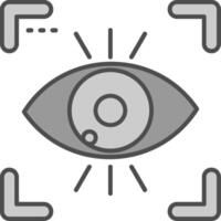 oog lijn gevulde grijswaarden icoon vector