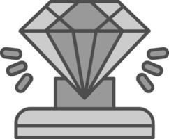 diamant lijn gevulde grijswaarden icoon vector