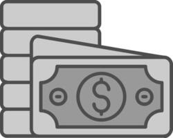 valuta lijn gevulde grijswaarden icoon vector