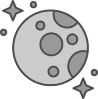 maan lijn gevulde grijswaarden icoon vector